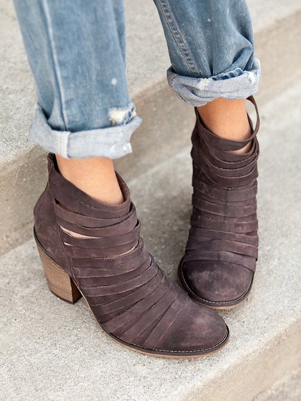 Free People Hybrid Strappy Block Heel Ankle Bootie Size 36 (Size 6)